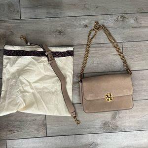 Tory Burch leather clutch/shoulder bag